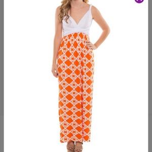 Cute White and orange convertible maxi dress new